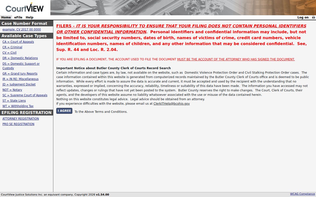 Butler County residents directory Common Pleas public access