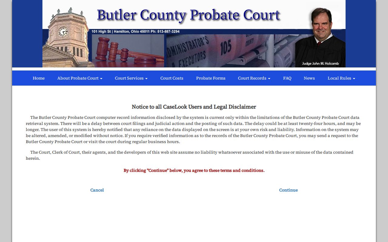 Butler County residents directory Probate Court CaseLook