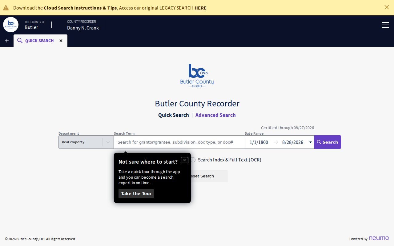 Butler County residents directory Recorder Cloud Search