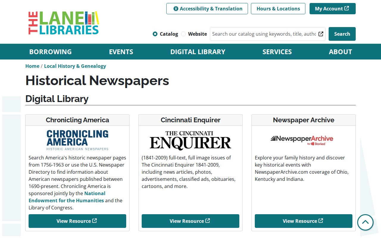 Butler County previous residents historical newspapers research guide