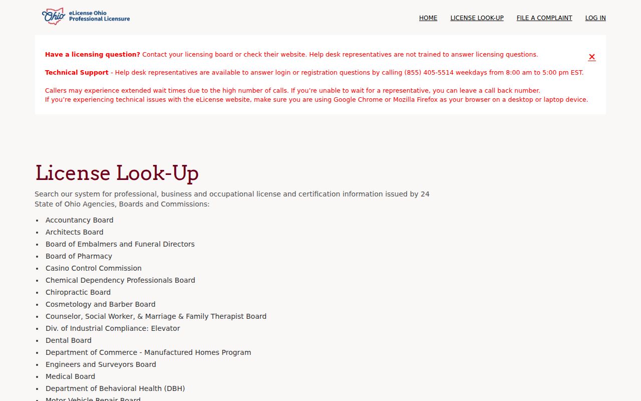 Butler County resident lookup Ohio license verification portal